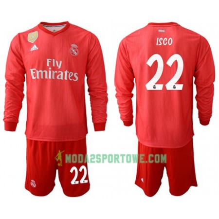 Koszulka Real Madryt Isco 22 Dziecięcy Trzeci Stroje Piłkarskie 2018/19 Długi Rękaw